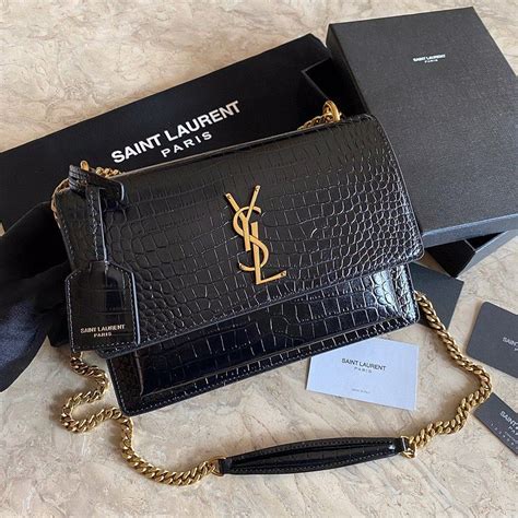 ysl tas sunset|YSL sunset crocodile.